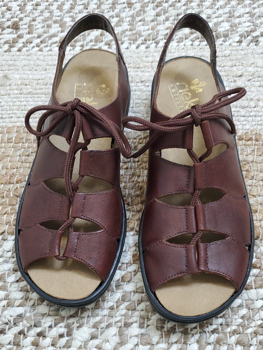 Vintage Rieker Antisyress Leather Fisherman Sandals Womens US 9/EU 40